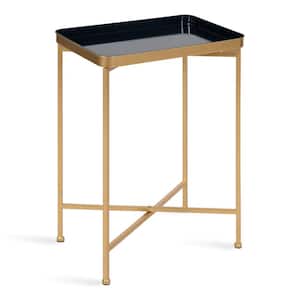 Celia 17.91 in. Navy Blue Rectangle Metal End Table