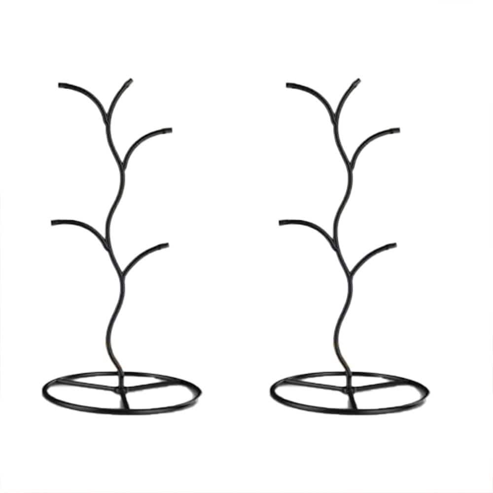Decorative Series 4-Hook Black Metal Mug Tree Countertop Organizer Space-Saving Modern Mug Holder 2-Pack price history on PriceWatchPro