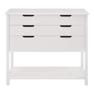 Craft 42 in. White 3-Drawers Table with Shelf