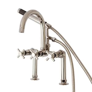 Concord 3-Handle Deck-Mount Clawfoot Tub Faucets with Hand Shower in Polished Nickel