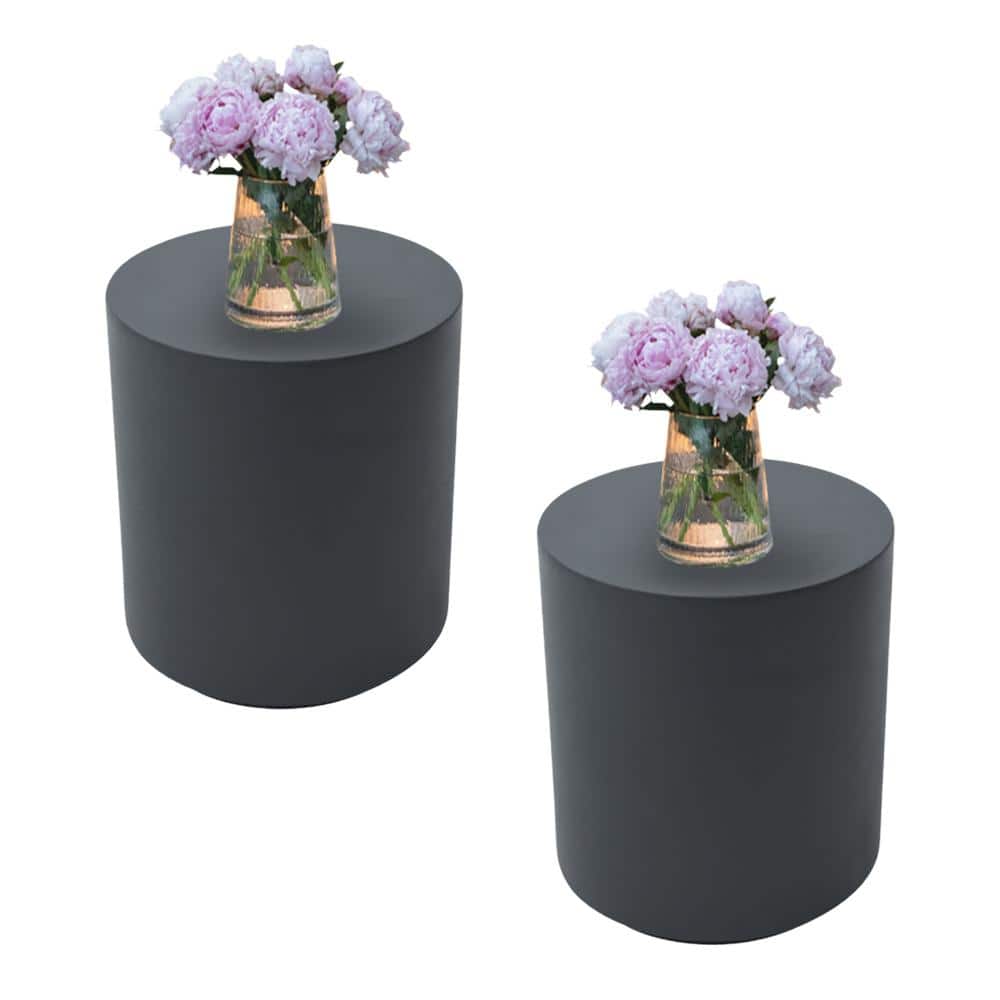 Elementi Rome Slate Black Round Concrete 20.3 in. 2-Outdoor Side Tables price history on PriceWatchPro
