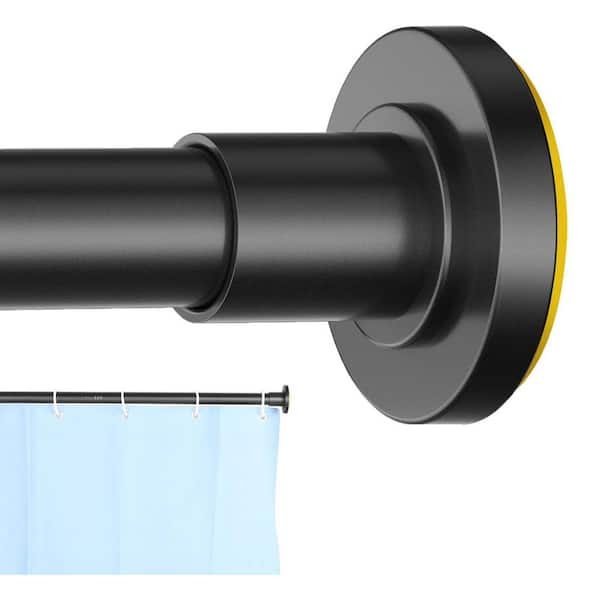 Adjustable Black Shower Curtain Rod 17 in. L x 3.30 in. W Stainless Steel Telescoping No Rust Easy Install