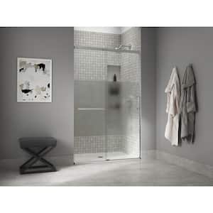 Elate Tall 44-48 in. W x 76 in. H Sliding Frameless Shower Door in Bright Silver with Crystal Clear Glass