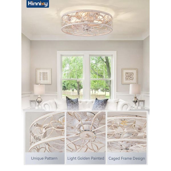 FID ホワイト 19.7 in. Indoor White Caged Enclosed Smart Ceiling Fan with