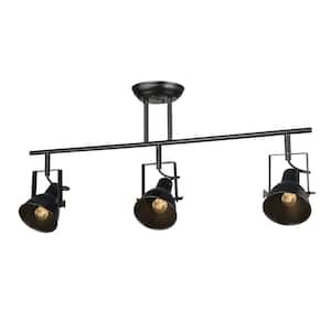 Modern Black Track Light, 28 in. 3-Light Linear Bar Spotlight for Living Room Kitchen Garage Industrial Task Lighting