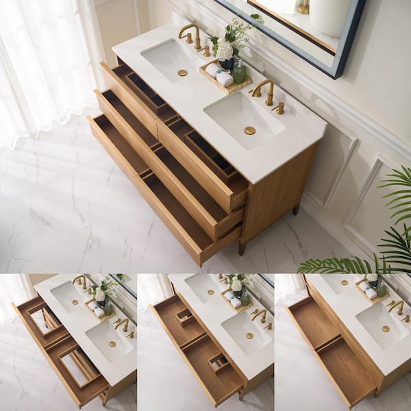 WELLFOR NOLAN 60 in. W x 22 in. D x 35 in. H Double Sinks