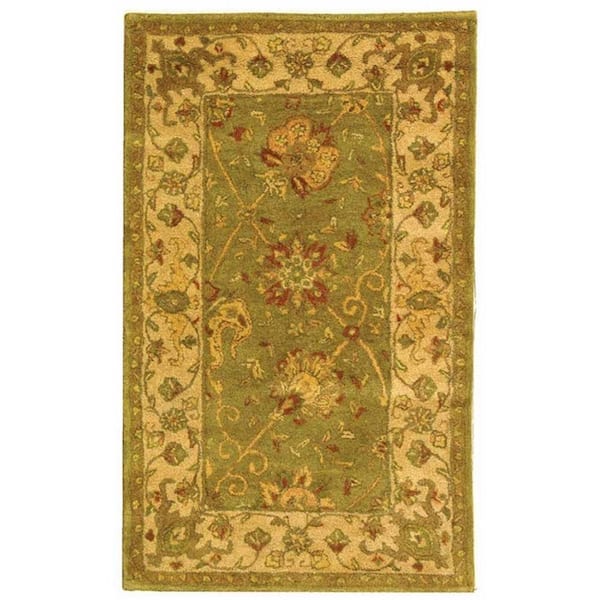 SAFAVIEH Antiquity Sage 4 ft. x 6 ft. Border Area Rug