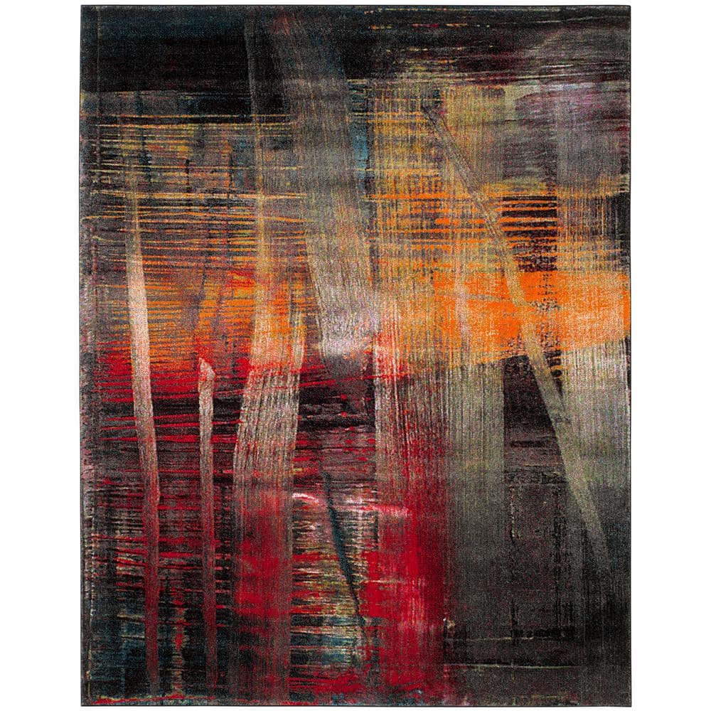 SAFAVIEH Porcello 11 ft. x 14 ft. Multi Abstract Area Rug PRL6936A-10 ...
