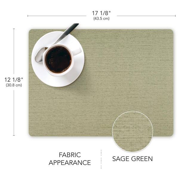 Dasco 17 in. x 12 in. Green Vinyl Placemats (Set of 6)