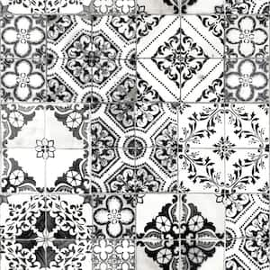 Black Mediterranean Tile Peel and Stick Wallpaper (Covers 28.18 sq. ft.)