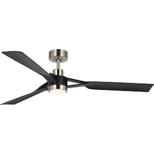 Belen 60 in. Indoor/Outdoor Integrated LED Matte Black Modern Ceiling Fan with Remote for Living Room and Bedroom