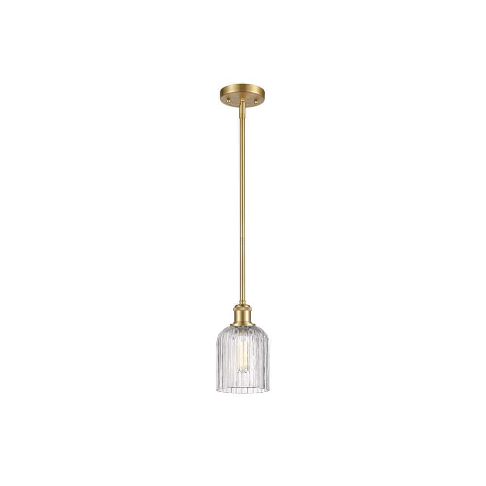 Bridal Veil 100-Watt 1-Light Satin Gold Standard Mini Pendant Light with Clear Glass Shade, No Bulbs Included price history on PriceWatchPro