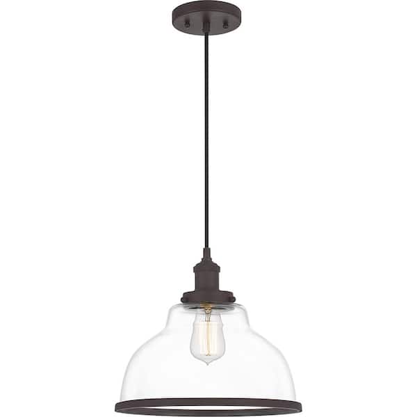 Quoizel Leo 12 in. 1-Light Old Bronze Mini Pendant