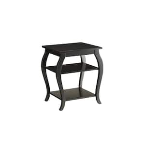 Becci 18 in. Black Square Wood End Table with No Additional Features