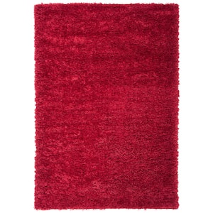 Madrid Shag Red 5 ft. x 8 ft. Solid Area Rug