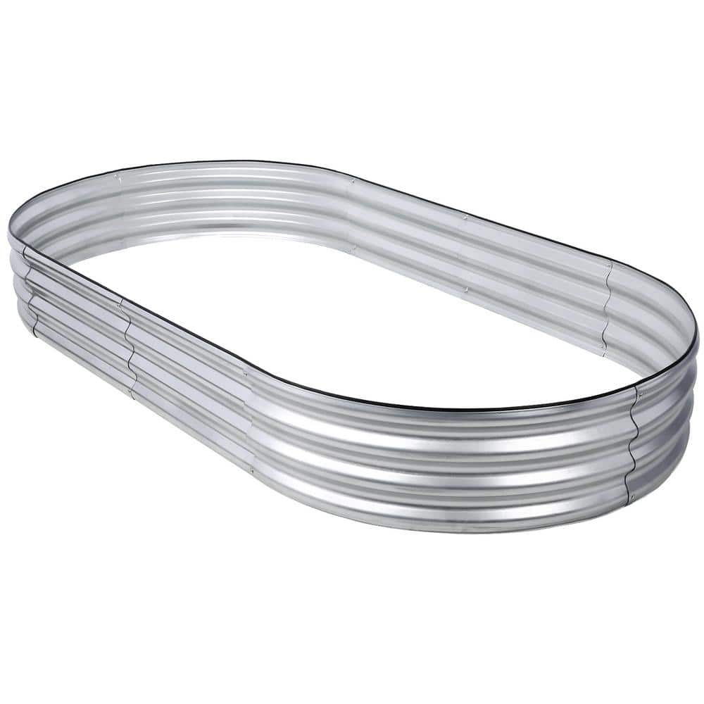 83.10 in. L x 35.80 in. -WattSilver Oval Large Steel Galvanized Raised Gard