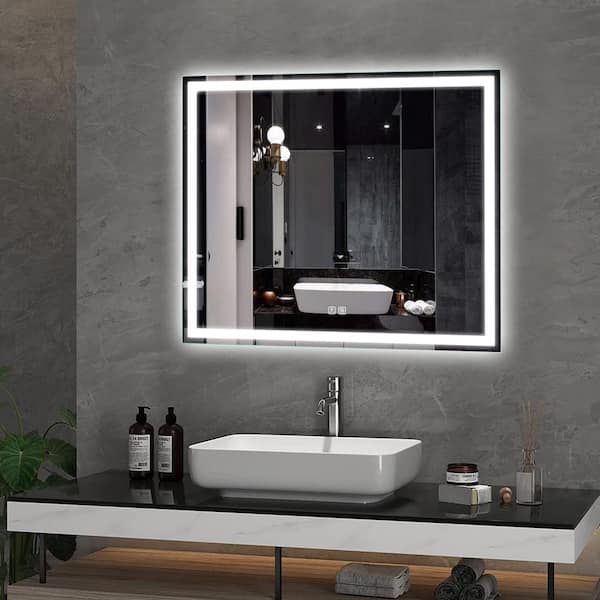 Frameless Bathroom Wall Mounted Mirror Cabinet with 3 Doors and
