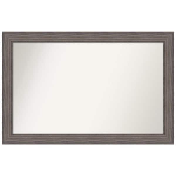 Amanti Art Medium Rectangle Distressed Brown Modern Mirror (30.25 in. H x 46.25 in. W)