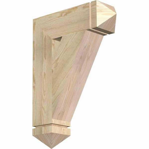 Ekena Millwork 6 in. x 30 in. x 22 in. Douglas Fir Traditional Arts and Crafts Rough Sawn Bracket