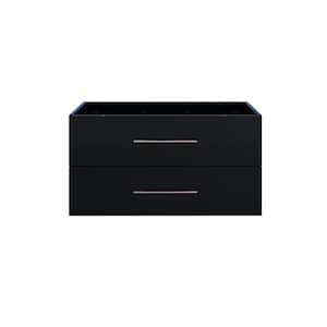 Napa 40 in. W x 20 in. D x 21 in. H Single Sink Bath Vanity Cabinet without Top in Glossy Black, Wall Mounted