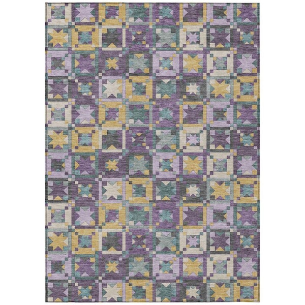 Chantille Machine Washable Indoor/Outdoor Abstract ACN2553 Purple 3 ft. x 4 ft. Area Rug