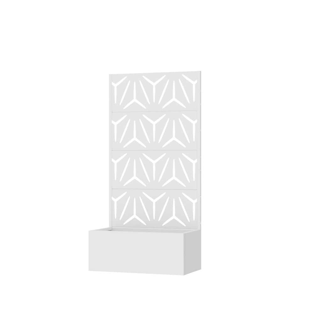 60 in. H x 30 in. W White Outdoor Galvanized Steel Privacy Screen Planter Box Trellis price history on PriceWatchPro