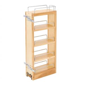 Natural Maple 5" Pull Out Wall Kitchen Cabinet Organizer Storage Rack