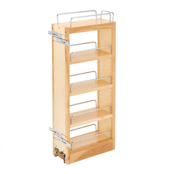 Rev-A-Shelf Natural Maple 5" Pull Out Wall Kitchen Cabinet Organizer Storage Rack
