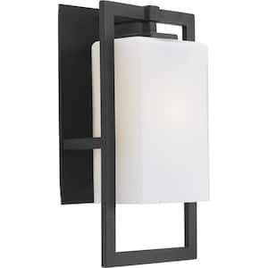 Jack Collection 1-Light Black 15.25 in. Outdoor Wall Lantern Sconce