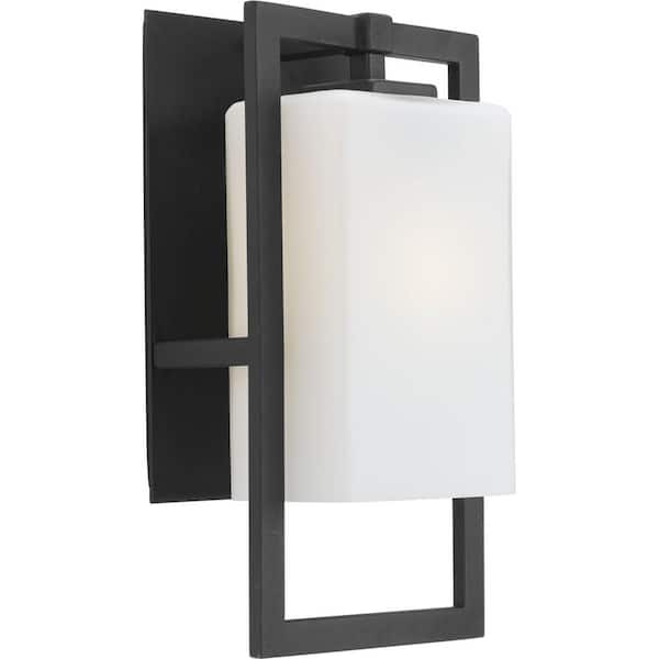 Progress Lighting Jack Collection 1-Light Black 15.25 in. Outdoor Wall Lantern Sconce