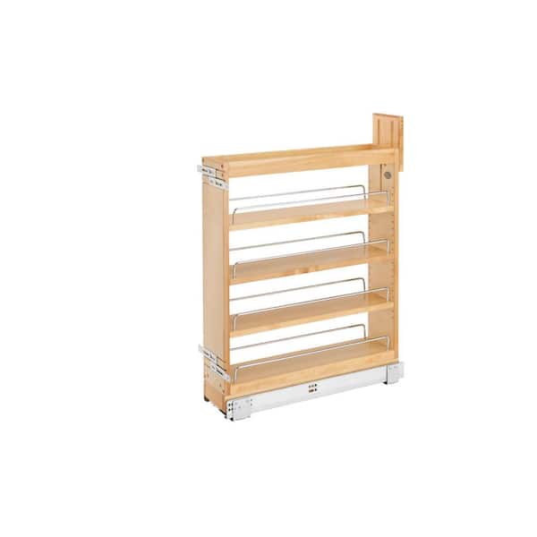 Rev-A-Shelf 25.5 in. H x 5.44 in. W x 21.62 in. D Pull-Out Wood Base Cabinet Organizer with Soft-Close Slides