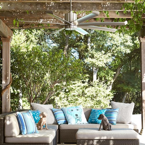 Proxima Patio 60 in. Indoor/ Outdoor Satin Nickel Ceiling Fan with Wall Control Ceiling Fans