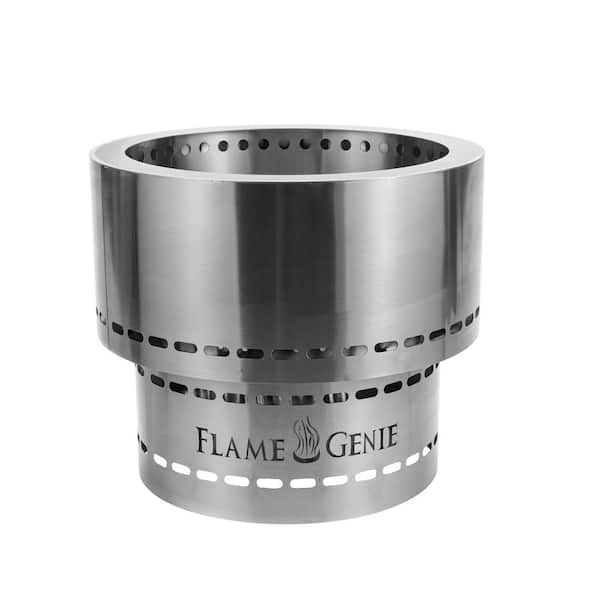 Hy C Flame Genie Inferno Pellet 19 In X 16 5 In Stainless Steel Wood Burning Fire Pit Fg 19 Ss The Home Depot