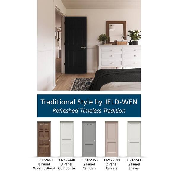 JELD-WEN 30 in. x 80 in. Colonist 6 Panel Left-Handed Textured