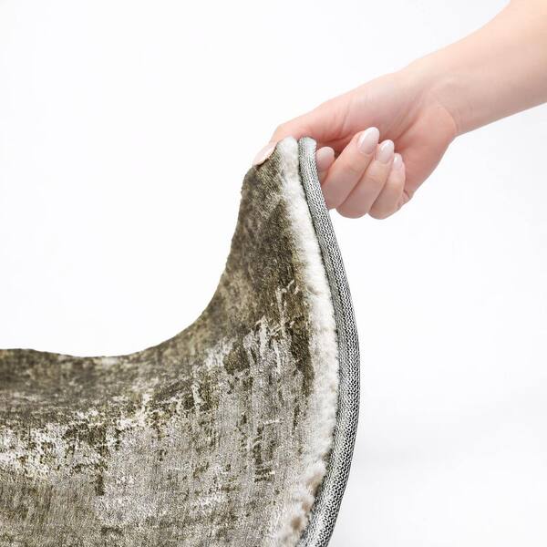 Dream Shag Premium Machine Washable Abstract ADS718 Taupe 3 ft. x 4 ft. Area Rug