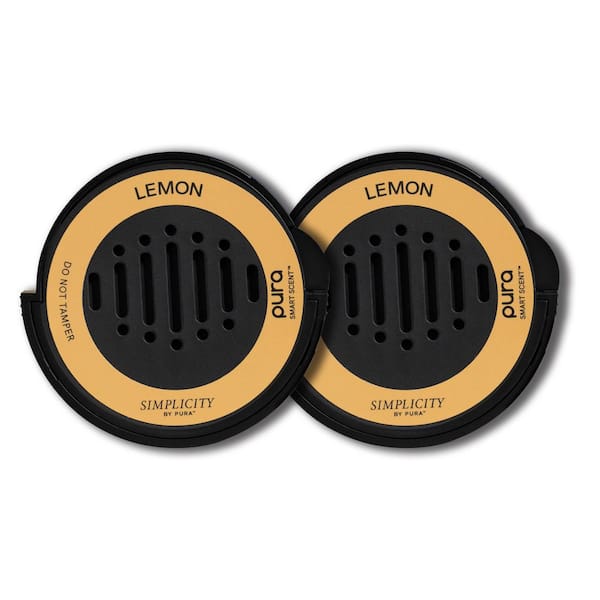 Pura Lemon by Simplicity - Fragrance Refill for Car Diffuser - Up to 30-Days of Scent for Your Car Per Refill - 2-Pack