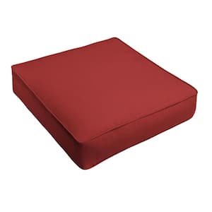 22 in. x 22 in. x 4 in. Deep Seating Indoor/Outdoor Corded Lounge Chair Cushion in Sunbrella Canvas Pomegranate