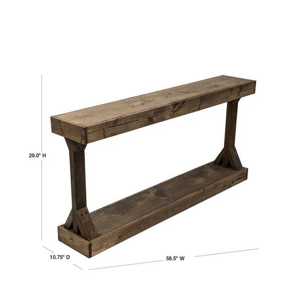 Del Hutson Designs Barb 59 in. Dark Walnut Rectangle Wood