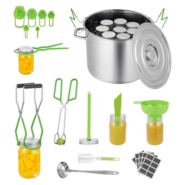 Canning Supplies Starter Kit, Stainless Steel Water Bath Canning Kit for Beginners, 11 Pieces Canning Openers Tools Set