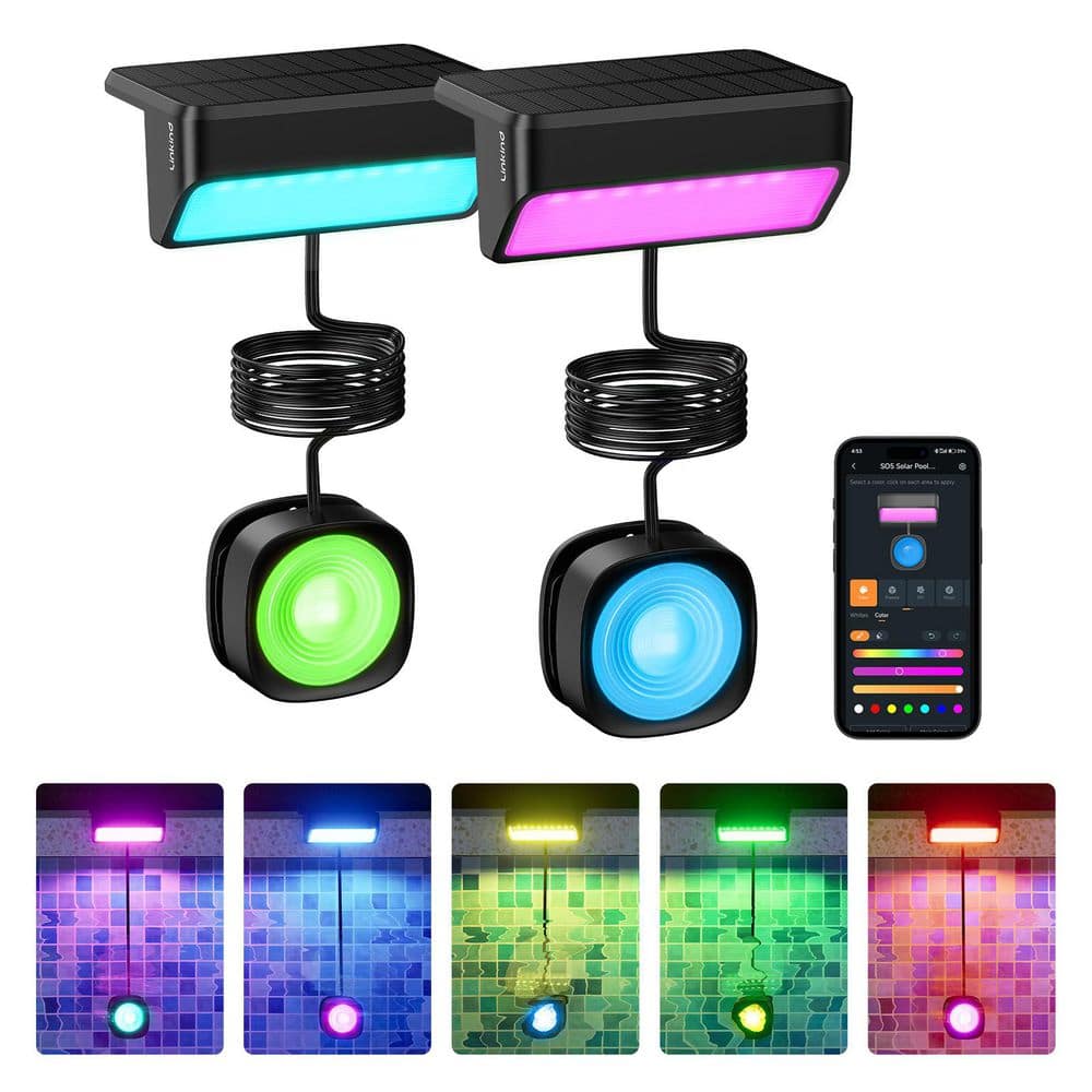 Smart Solar Pool Light with Color Changing, Integrated LED IP68 Waterproof (2-pack) price history on PriceWatchPro