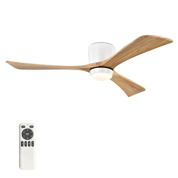 Shinevoy 52 in. Indoor Wood Ceiling Fan with Lights Remote Control 6-Speed Levels for Living Room, Bedroom