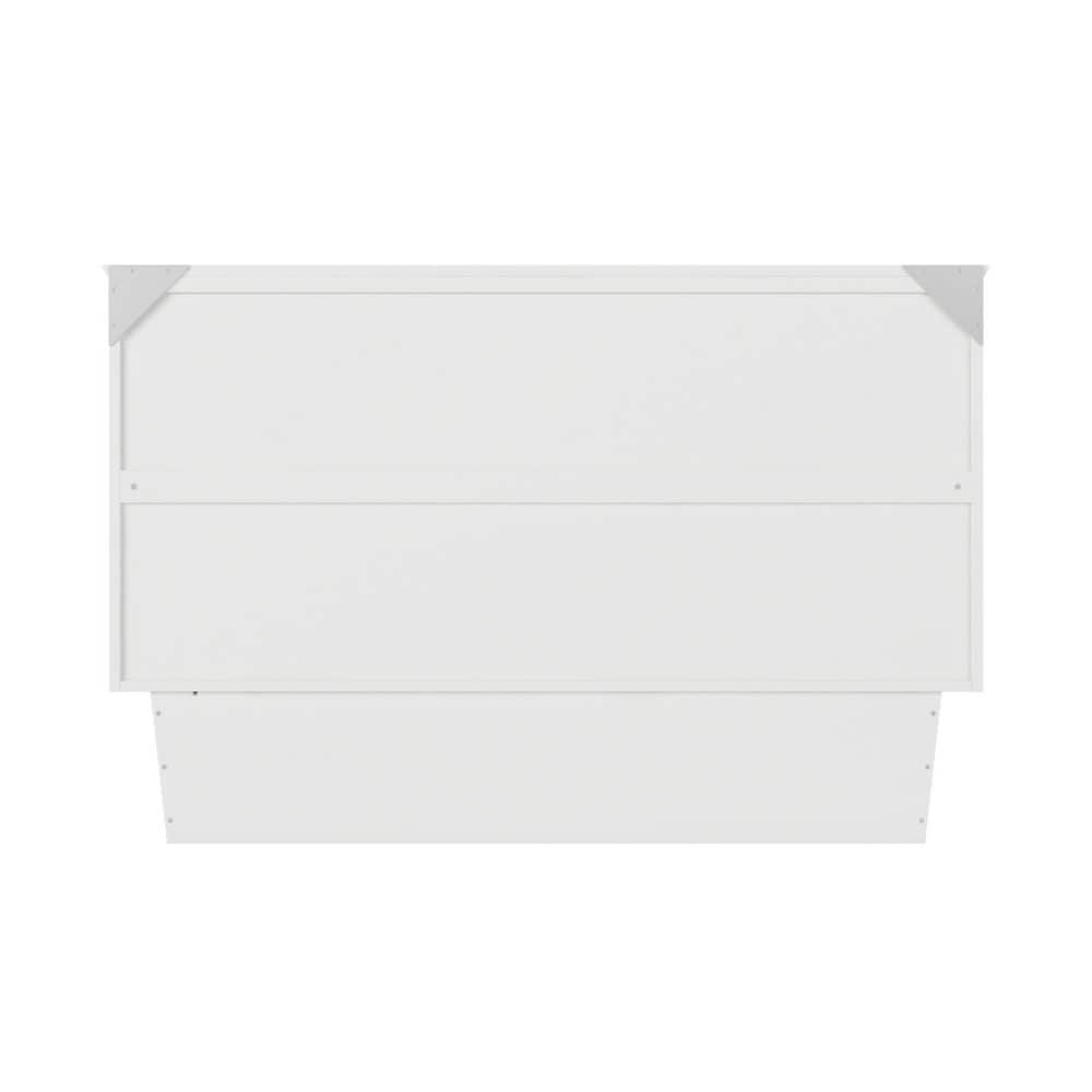 Queen-Sized Monroe Murphy Bed Chest with Single Drawer in White