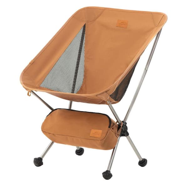 2.12 lb. Portable Backpacking Folding Hiking Chair with Anti-Sinking Feet for Outdoor Camping Hunting, Yellow