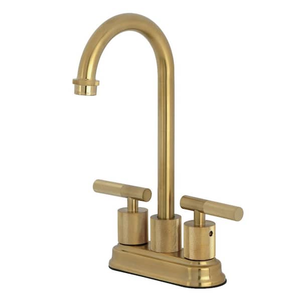 Convergent 2-Handle Bar Faucet Deckplate Included in Brushed Brass