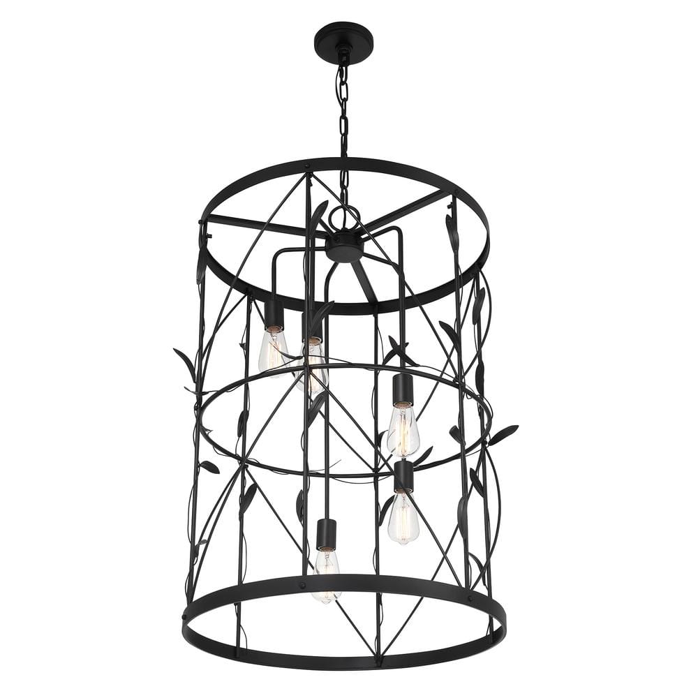Lexington Matte Black 5-Light Trellis Pendant