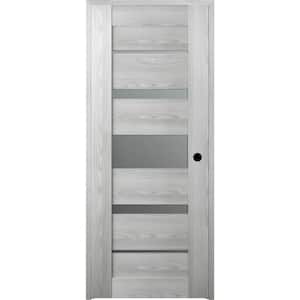 36 in. x 84 in. Right-Hand 5 Lite Frosted Glass Solid Composite Core Ribeira Ash Wood Single Prehung Interior Door