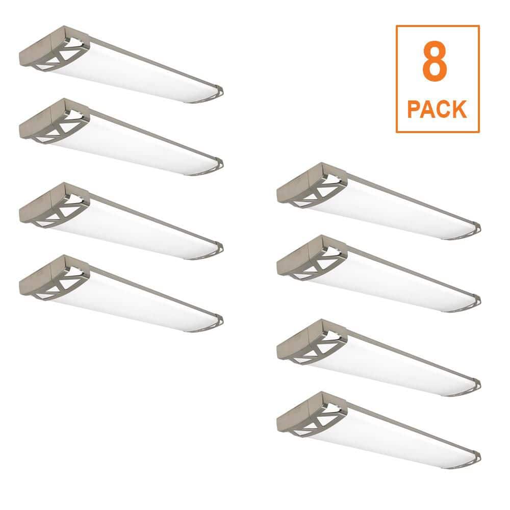 Reviews for Commercial Electric 8-Pack 4 ft. Brushed Nickel Triangle ...