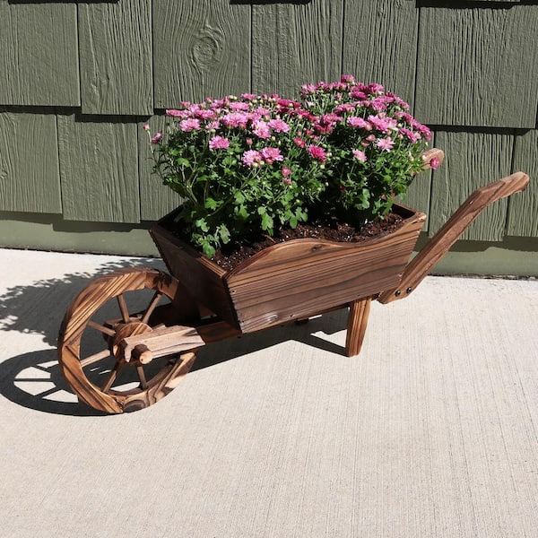 Decorative Galvanized Metal Wheelbarrow Planter 16 