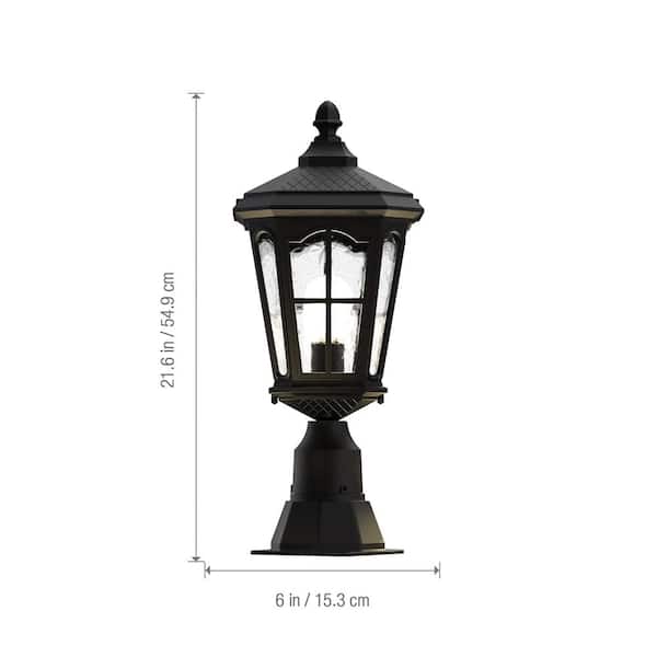 KODA Bentham 22 in. 1-Light Black Aluminum LED Outdoor Pier