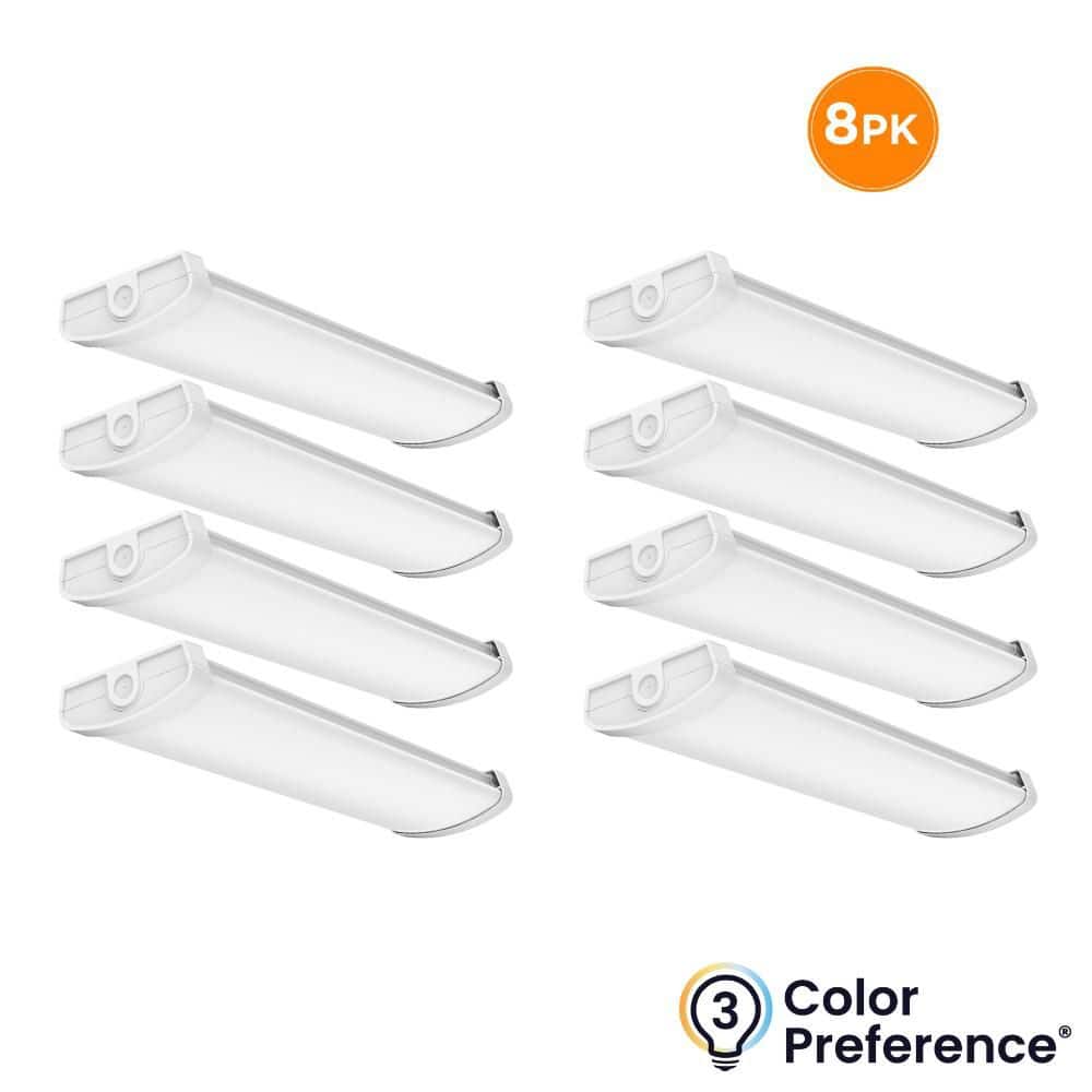 8-Pack 2 ft. 2800 Lumens, Integrated LED White Wraparound Light Fixture, Selectable 3000K 4000K 5000K, Dimmable, 120V price history on PriceWatchPro